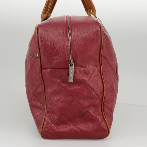 CHANEL Matelasse Boston Bag Caviar Skin Red CC - Picture 4 of 16